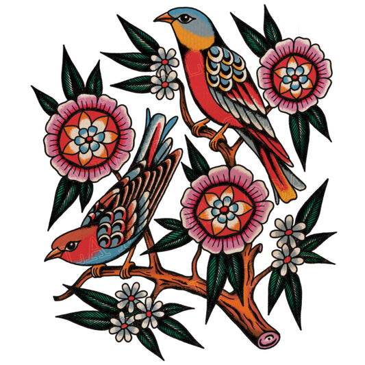 Oiseaux et fleurs