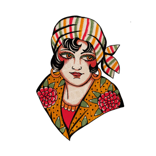 Gitane au foulard